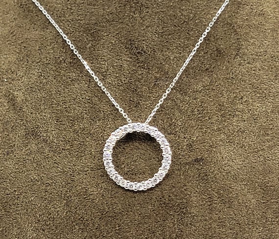 Cubic zirconia pendants white gold deals