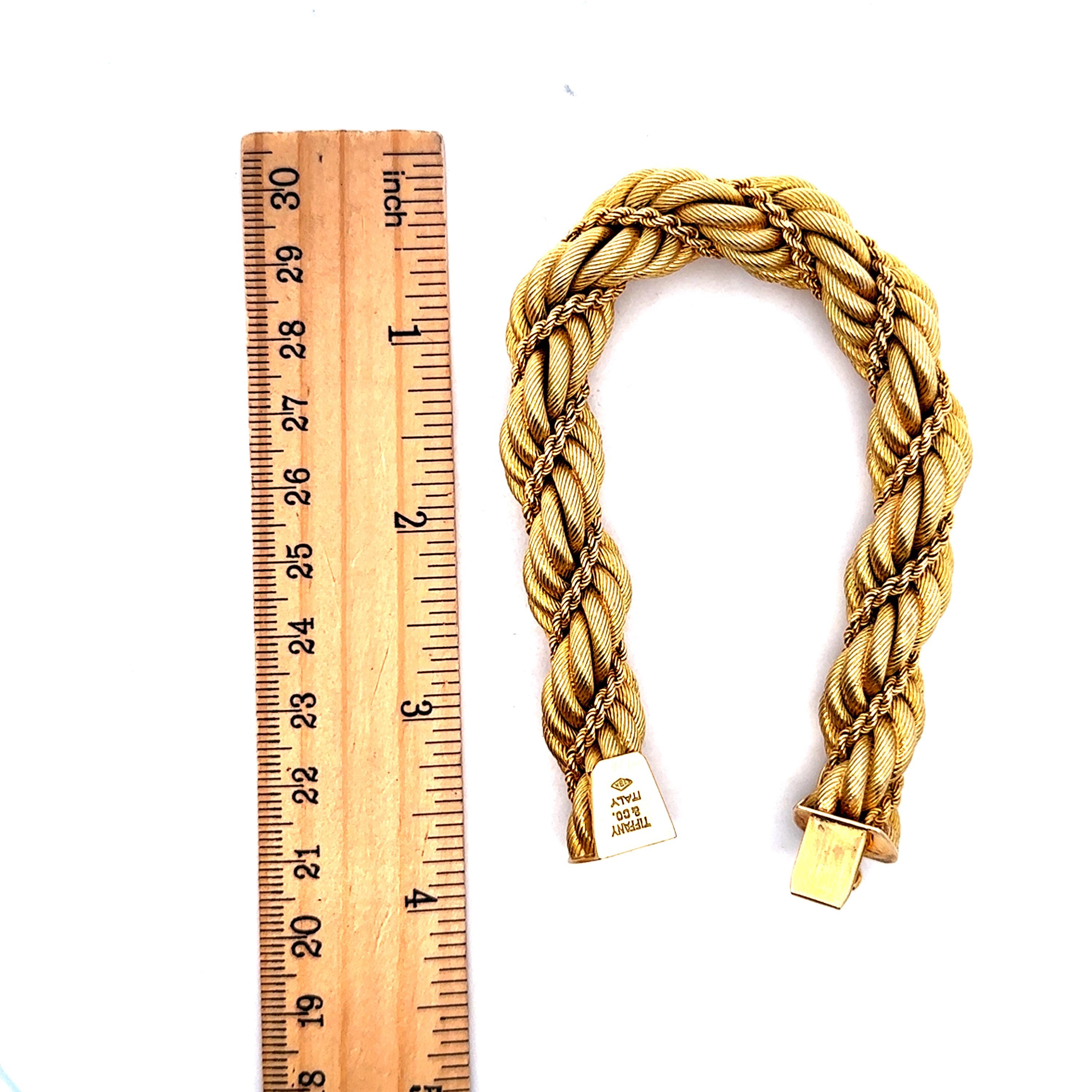Vintage Tiffany & Co Twisted Rope Bracelet in 18K Yellow Gold - Etsy