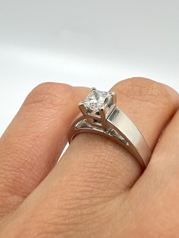 Adorable 14K White Gold Diamond 0.75ct Handmade E… - image 5