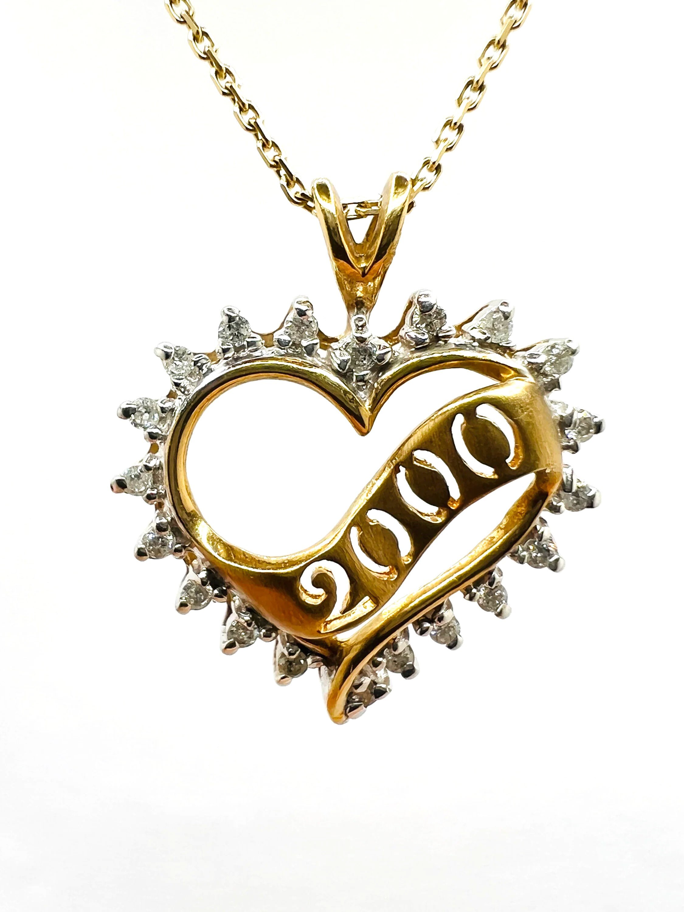 thumbnail image 2 of 10K Real Yellow Gold Diamond Cut Heart Pendant – 20mm X 16mm 3D Charm – Nickel-Free, Made In USA 2 of 4