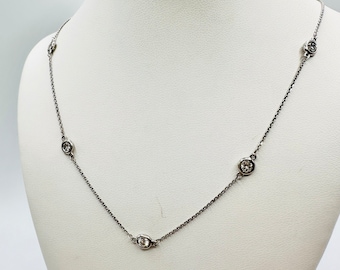 14K White Gold Diamond 1.30ct Necklace