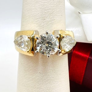 14K Yellow Gold Diamond 2.25ct Ring Size 5.5