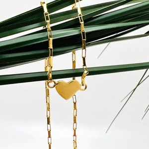 14K Yellow Gold Heart Bracelet or Anklet 9 inch