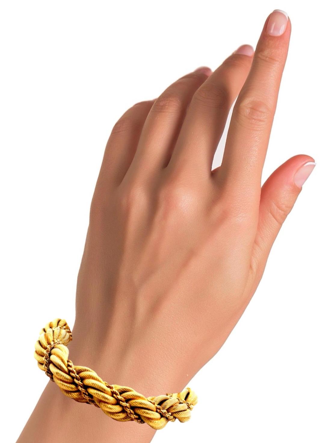 アクセサリー Tiffany 18K combi twist rope bracelet Vintage Tiffany & Co Twisted Rope Bracelet in 18K Yellow Gold - Etsy