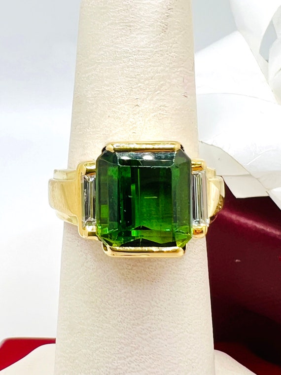 格安SALEスタート!の商品をすべて 18K イエローゴールド リング 0.12ct ダイヤモンド & ペリドット アクセサリー