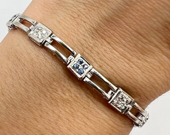 18Kホワイトゴールド ダイヤモンド0.20ct＆ブルーサファイア