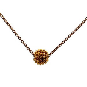 Beaded Ball Pendant Necklace in 18K Yellow Gold