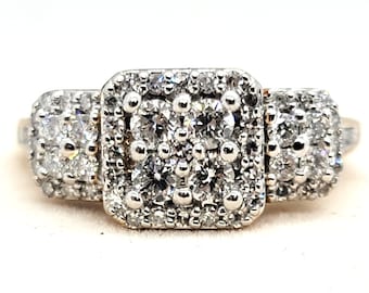 Handgemachte 10K Gelbgold Diamant Ring Größe 7