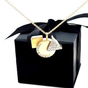 14K Yellow Gold Diamond 1.00ct Pendant Necklace