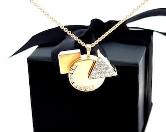 14K Yellow Gold Diamond 1.00ct Pendant Necklace