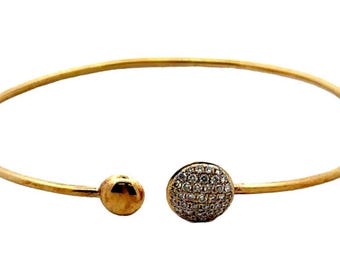 Diamond 0.20ct 18K Yellow Gold Flex Bangle Bracelet