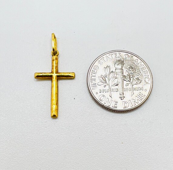 14K Yellow Gold Cross Religious Pendant - image 8