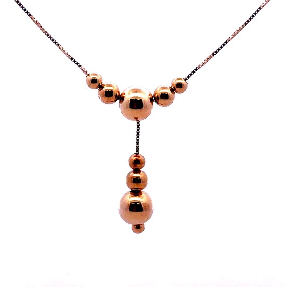 Solid 14k Yellow Gold Chain Ball Necklace Moon Cut Round Beaded Link Polished Genuine, 1.9 mm - 18 inch