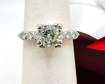 プラチナ ダイヤモンド 0.80ct ブライダル エンゲージリング サイズ 6.5