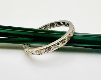 Platina diamant 0,40 kt eeuwigheid trouwring ringmaat 7,75