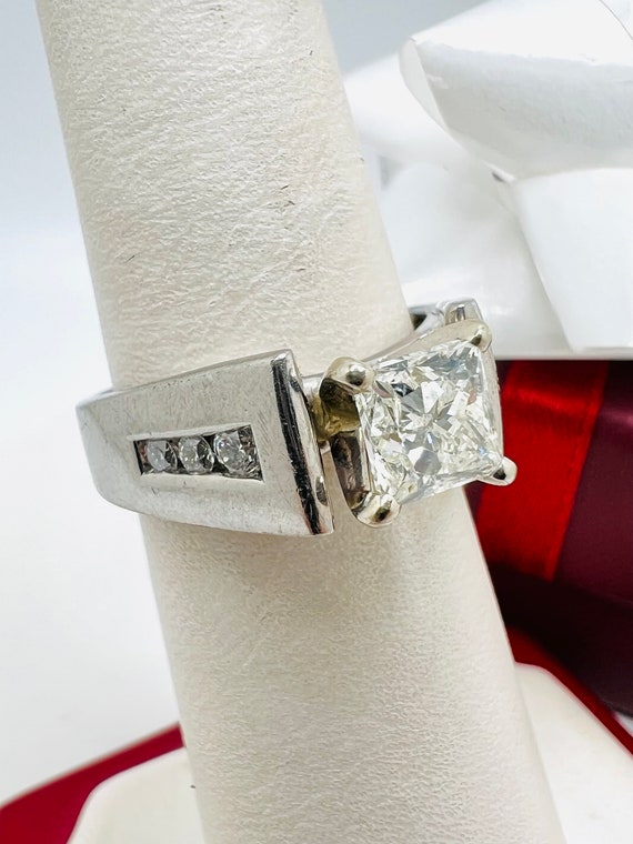 Bridal Engagement White Platinum Diamond Ring Siz… - image 2
