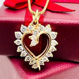 Diamondere Sterling Silver Heart Pendant Necklace - 0.45ct Gemstone & Diamond - View #7