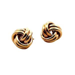 Vintage 14K Yellow Gold Twist Knot Stud Earrings