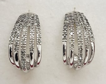 10K White Gold 0.8ct Diamond Earrings