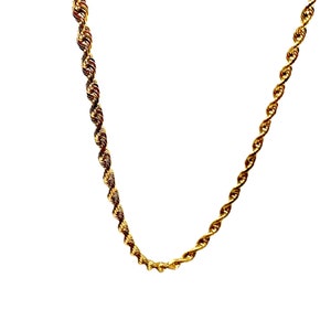 Vintage Rope Chain Necklace in 14K Yellow Gold