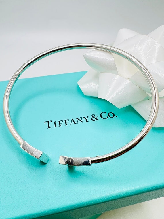 Tiffany 18K White Gold Diamond 0.40ct Bangle Brac… - image 2