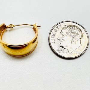 14K Yellow Gold Small Hoop Earrings image 5