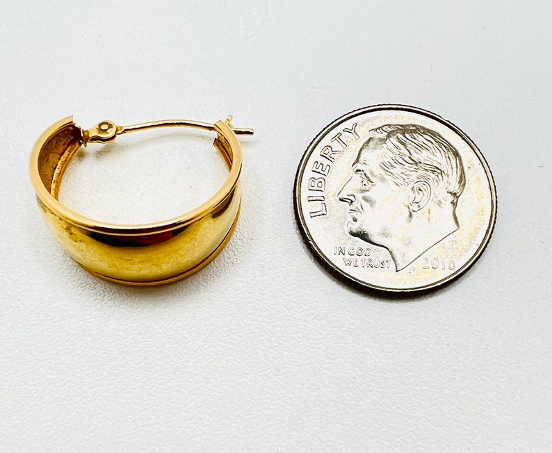 14K Yellow Gold Small Hoop Earrings image 5
