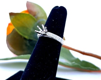 Anillo de compromiso de platino con diamantes vintage de 0,20 ct, talla 5,5