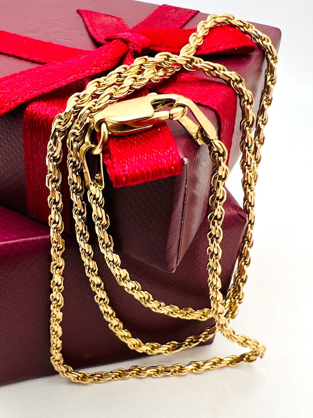 14K Yellow Gold Chain 16 Inch - Etsy