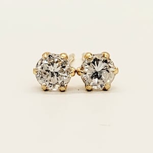 Diamant Ohrstecker, 750er Gelbgold