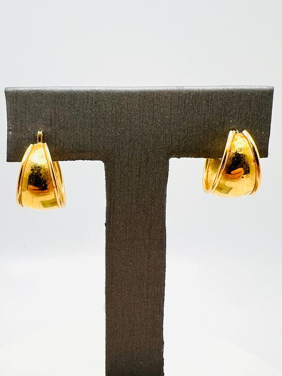 14K Yellow Gold Small Hoop Earrings - image 2