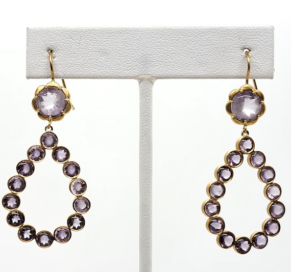 Amethyst Earrings 18K Yellow Gold
