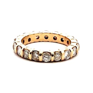 Vintage 14K Yellow Gold Diamond 1.50ct Eternity Wedding Band