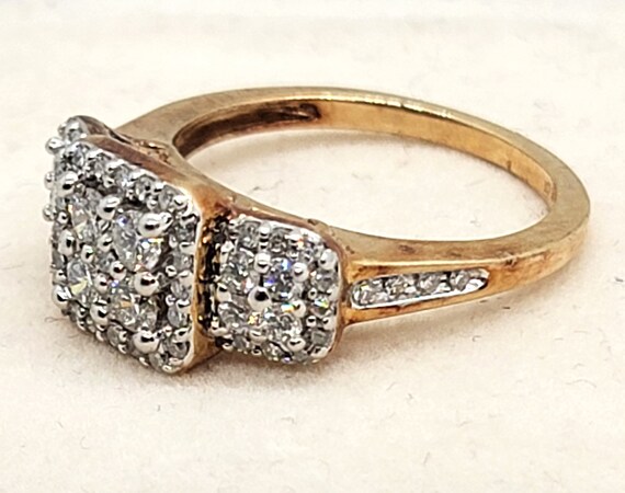 Handmade 10K Yellow Gold Diamond Ring size 7 - image 3