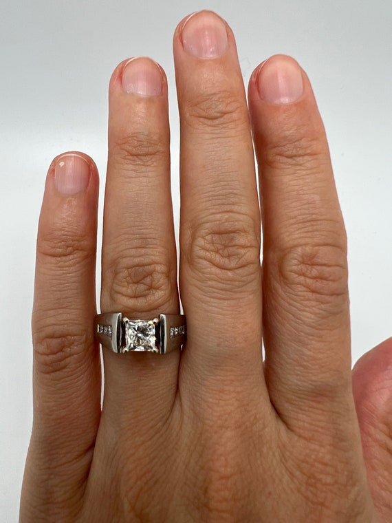 Bridal Engagement White Platinum Diamond Ring Siz… - image 6