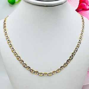 10K Yellow Gold Diamond Cut Mariner Link Chain