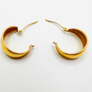 14K Yellow Gold Small Hoop Earrings image 6