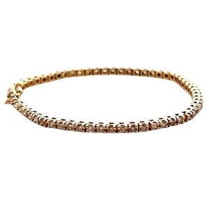 14K Yellow Gold Diamond 3.10ct Tennis Bracelet