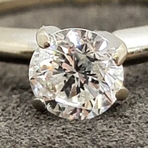 Engagement Handmade 14K White Gold Diamond Ring size 5.5