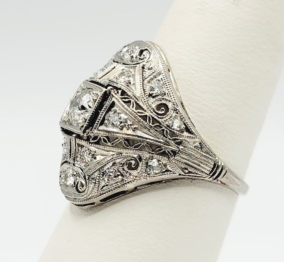 Diamond Platinum Ring Size 7 - image 2