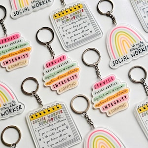Social Work Acrylic Keychain, Social Work Gift, MSW Graduation Gift, LCSW, Social Work Student, Future Social Work