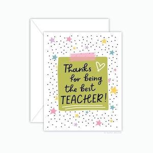 Best Teacher Appreciation Greeting Card, Teacher Gift, Thank You Teacher Card, Back To School Card, Gift For Teacher, Fun and Quirky Card