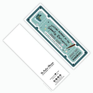 Sports Romance Book Club Bookmark, Bookish Gift, Sports Bookmark, Romance Reader, Gift For Readers, Movie Ticket Bookmark, Book Accessories