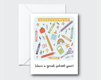 Have A Great School Year Teacher Card, Teacher Gift, Thank You Teacher, Back To School Greeting Card, Gift For Teacher, Cute School Card