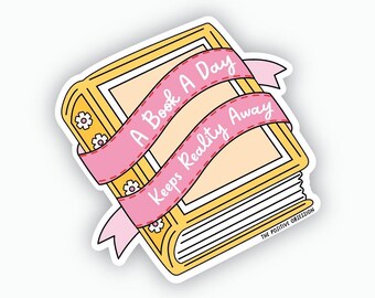 Book A Day Vinyl Sticker: Book Lover Reader Gift