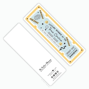 True Crime Book Club Bookmark, Cute Bookish Gift, Crime Readers, Mystery Readers, Gift For Readers, Admit One Movie Ticket Bookmark