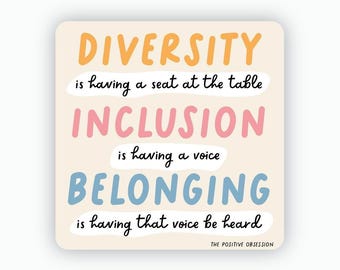 Diversity Inclusion Vinyl Sticker: Social Work, Social Justice