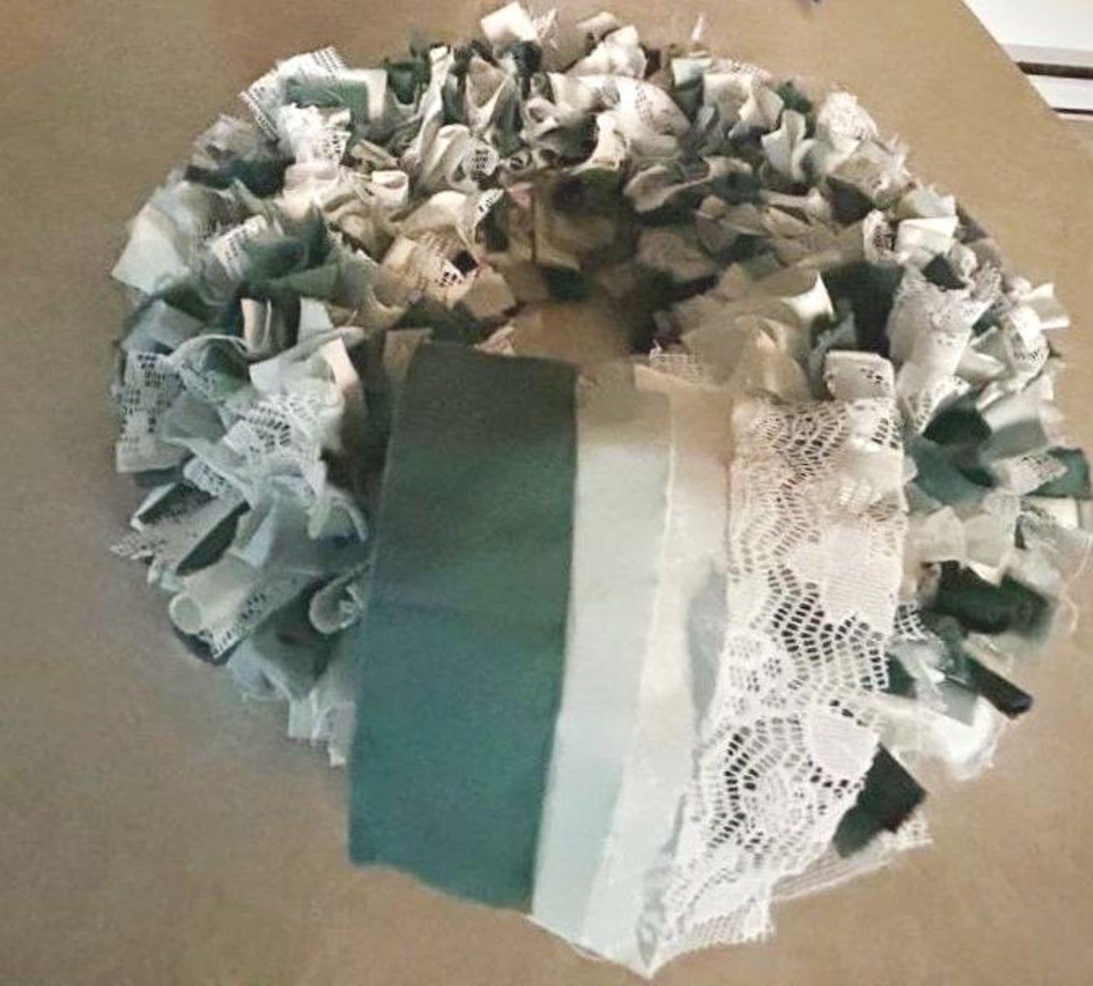 Rag Wreath Shabby Chic Wall Decor Wall Hangings Door Hangings Fabric ...