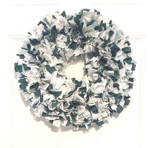 Rag Wreath Shabby Chic Wall Decor Wall Hangings Door Hangings Fabric ...