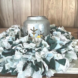 Rag Wreath Shabby Chic Wall Decor Wall Hangings Door Hangings Fabric ...